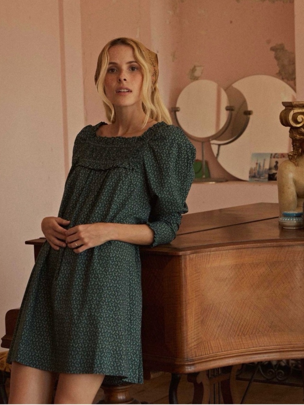 Doen Serene Mini Dress on Evergreen Floral Size XS